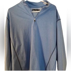 Pebble Beach Performance 1/4-zip blue sweatshirt